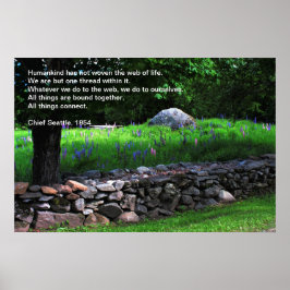 De Lupine Wall - Chief Seattle Quote Poster