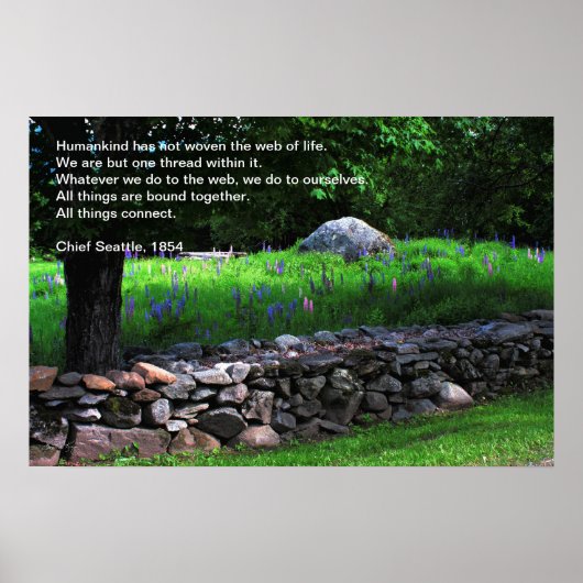 De Lupine Wall - Chief Seattle Quote Poster (Voorkant)