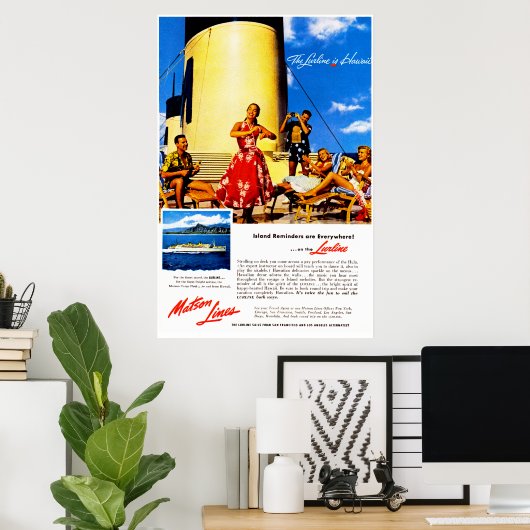 De Lurline is Hawaii Poster (Thuiskantoor)