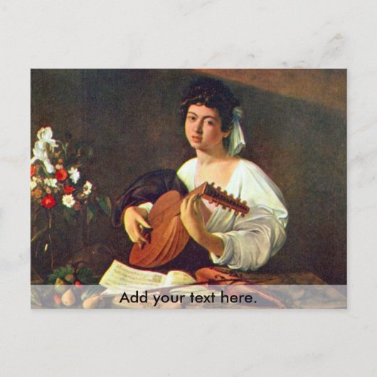 De Lute Player Briefkaart (Voorkant)