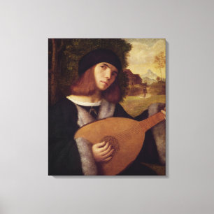 De Lute Player Canvas Afdruk