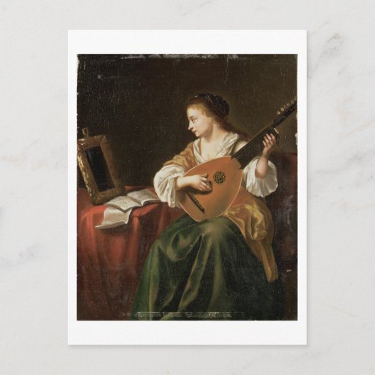 De Lute Player (olie op het paneel) Briefkaart (Voorkant)