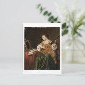 De Lute Player (olie op het paneel) Briefkaart (Staand voorkant)