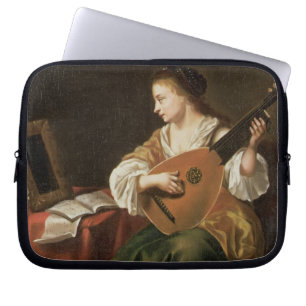 De Lute Player (olie op het paneel) Laptop Sleeve