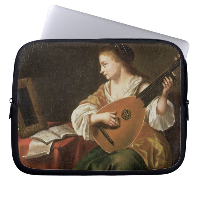 De Lute Player (olie op het paneel) Laptop Sleeve (Voorkant)
