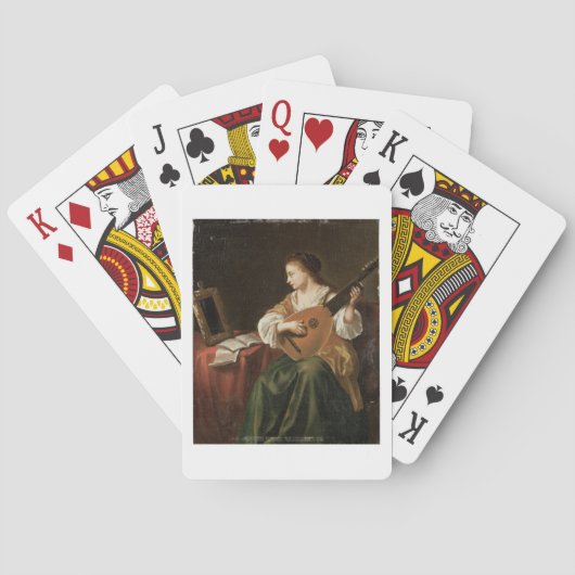 De Lute Player (olie op het paneel) Speelkaarten (Achterkant)