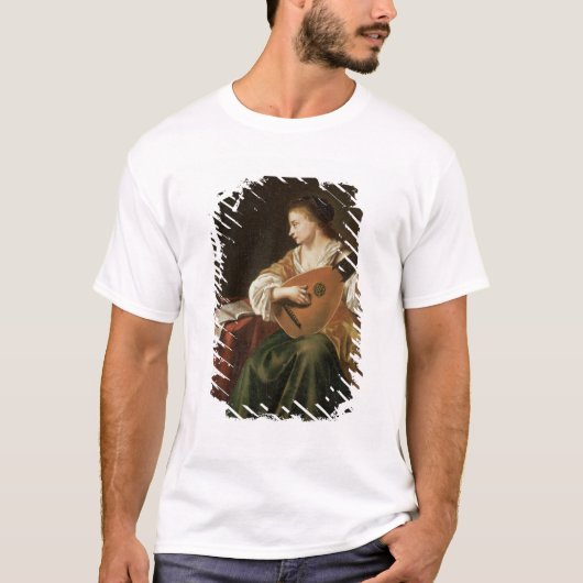 De Lute Player (olie op het paneel) T-shirt (Voorkant)