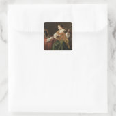 De Lute Player (olie op het paneel) Vierkante Sticker (Tas)