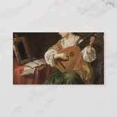 De Lute Player (olie op het paneel) Visitekaartje (Achterkant)