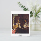 De Lute Player van Borch D. J. Gerard Ter Briefkaart (Staand voorkant)