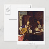 De Lute Player van Borch D. J. Gerard Ter Briefkaart (Voorkant / Achterkant)