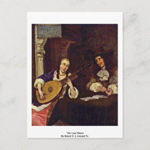 De Lute Player van Borch D. J. Gerard Ter Briefkaart