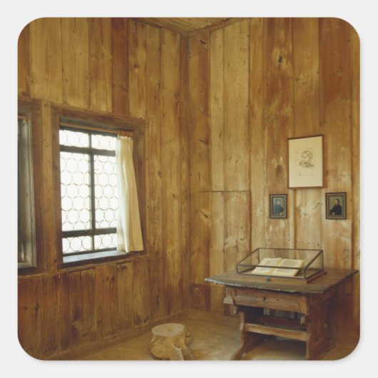 De Luther-ruimte in het kasteel van Wartburg Vierkante Sticker (Voorkant)