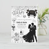 De luxe bruiloft elegante partij kaart (Staand voorkant)