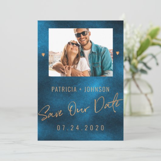 De luxe goudbruiloft van de marine redden de datum aankondiging (Staand voorkant)