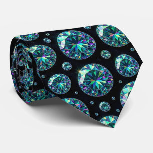 De Luxe Man Formele Zwarte Das met Diamanten Her