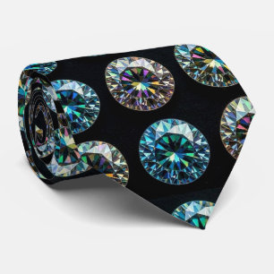 De Luxe Man Formele Zwarte Das met Diamanten Her