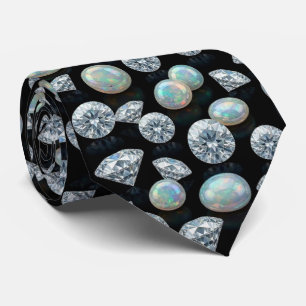 De Luxe Man   Zwarte strikdas met diamant Opal hal Stropdas