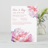 De luxe van pioenrozen uitnodiging (Staand voorkant)