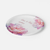 De luxe van pioenrozen uitnodiging papieren bordje (Gekanteld)