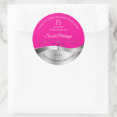 De Luxe Wavy Silver Decor Hot Pink Monogram Label (Tas)