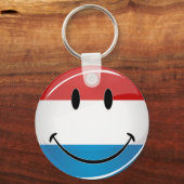 De Luxemburgse vlag glimlachen Sleutelhanger (Voorkant)