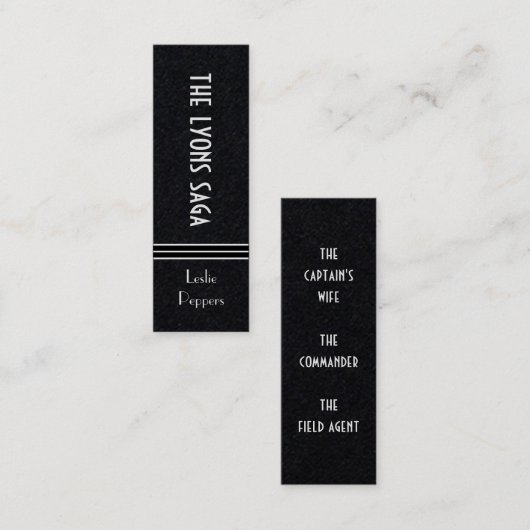 De Lyon Saga van het Bladwijzer van Leslie Peppers Mini Visitekaartje (Voorkant / Achterkant)