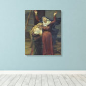 De maagd aan de voet van het kruis canvas afdruk (Insitu (Houten vloer))