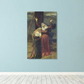 De maagd aan de voet van het kruis canvas afdruk (Insitu (Houten vloer))