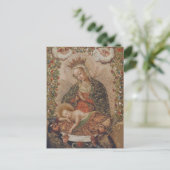 De Maagd aanbidt het Christuskind Kerstmis Briefkaart (Staand voorkant)