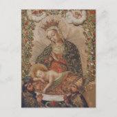 De Maagd aanbidt het Christuskind Kerstmis Briefkaart (Voorkant)