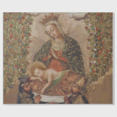 De Maagd aanbidt het Christuskind Kerstmis Cadeaupapier (Vlak)