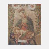 De Maagd aanbidt het Christuskind Kerstmis Fleece Deken (Voorkant)