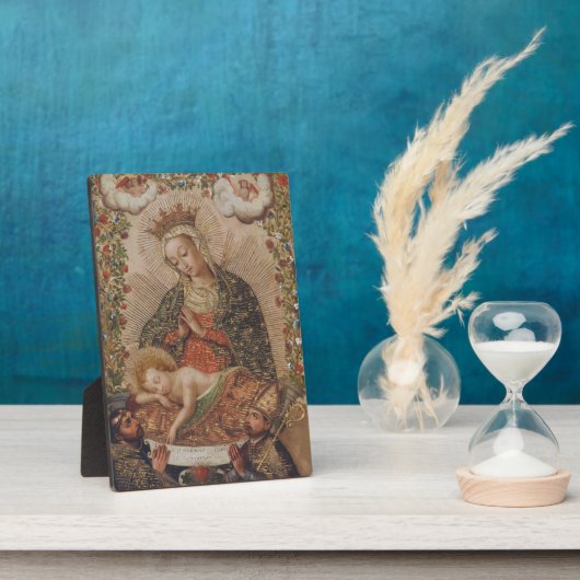 De Maagd aanbidt het Christuskind Kerstmis Fotoplaat (Zijkant)