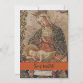 De Maagd aanbidt het Christuskind Kerstmis Kaart (Voorkant)