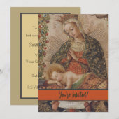 De Maagd aanbidt het Christuskind Kerstmis Kaart (Voorkant / Achterkant)