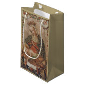 De Maagd aanbidt het Christuskind Kerstmis Klein Cadeauzakje (Voorkant Gekanteld)