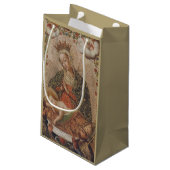 De Maagd aanbidt het Christuskind Kerstmis Klein Cadeauzakje (Achterkant Gekanteld)