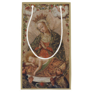 De Maagd aanbidt het Christuskind Kerstmis Klein Cadeauzakje