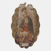 De Maagd aanbidt het Christuskind Kerstmis Ornament Kaart (Rechts)