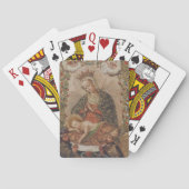 De Maagd aanbidt het Christuskind Kerstmis Pokerkaarten (Achterkant)