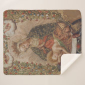 De Maagd aanbidt het Christuskind Kerstmis Sherpa Deken (Voorkant (horizontaal))