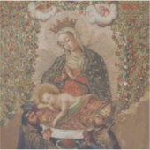 De Maagd aanbidt het Christuskind Kerstmis Sticker (Voorkant)