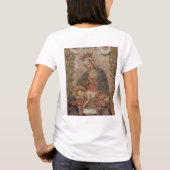 De Maagd aanbidt het Christuskind Kerstmis T-shirt (Achterkant)