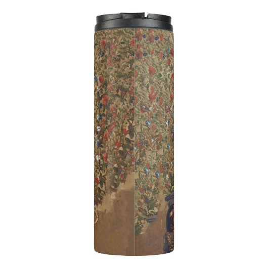 De Maagd aanbidt het Christuskind Kerstmis Thermosbeker (Achterkant)