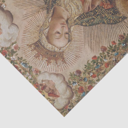 De Maagd aanbidt het Christuskind Kerstmis Tissuepapier (Detail)