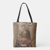 De Maagd aanbidt het Christuskind Kerstmis Tote Bag (Achterkant)