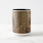 De Maagd aanbidt het Christuskind Kerstmis Tweekleurige Koffiemok (Center)