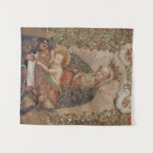 De Maagd aanbidt het Christuskind Kerstmis Wandkleed (Voorkant (horizontaal))