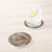 De Maagd aanbidt het Christuskind Kerstmis Zandsteen Onderzetter (Zijkant)